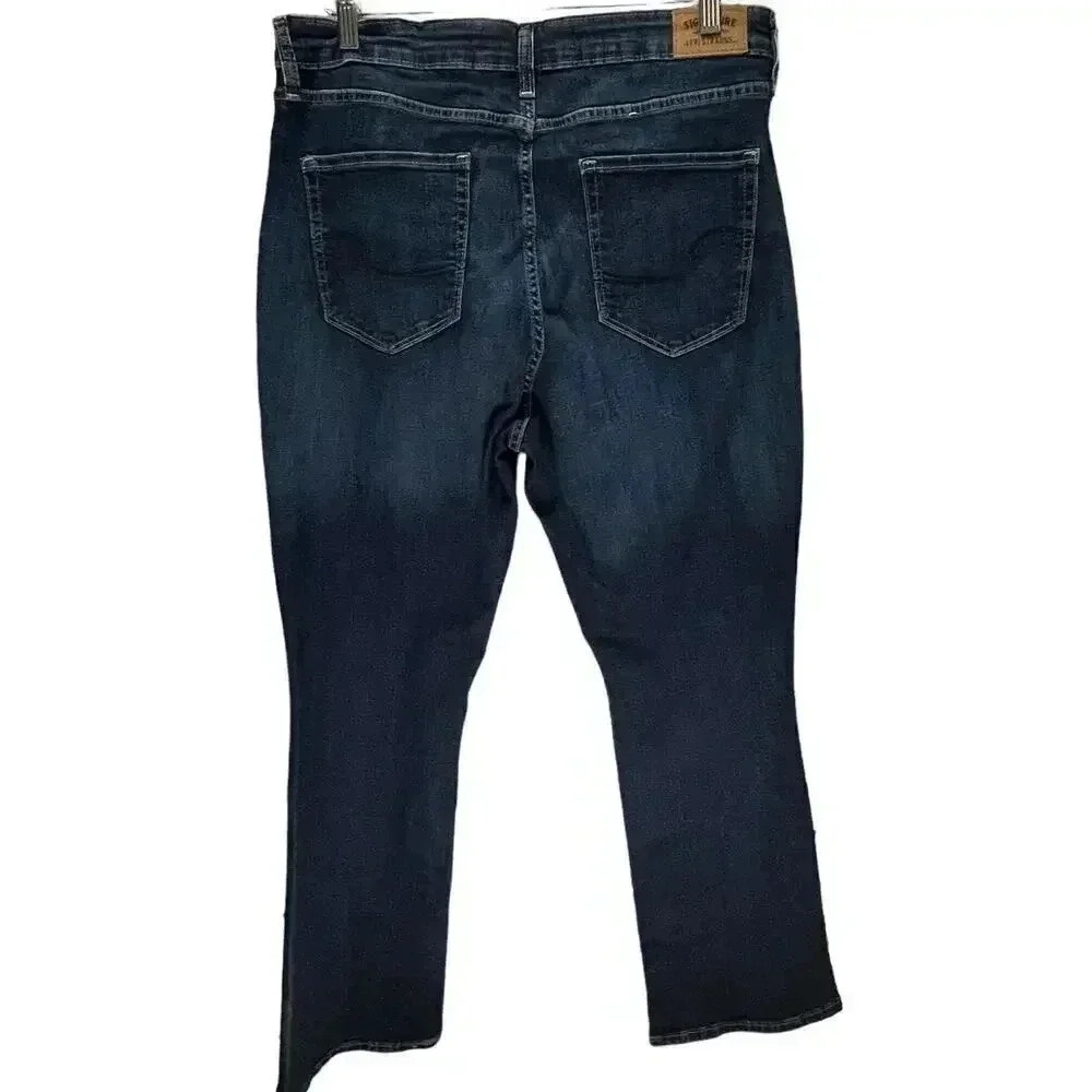 Signature by Levi Strauss Women's High Rise Bootcut Jeans Dark Blue Size 16W - Picture 2 of 6